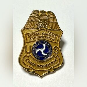 Collectible DOT “Federal Railroad Administration Chief Inspector” Pin/Badge RARE